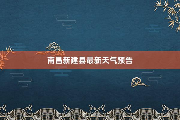 南昌新建县最新天气预告